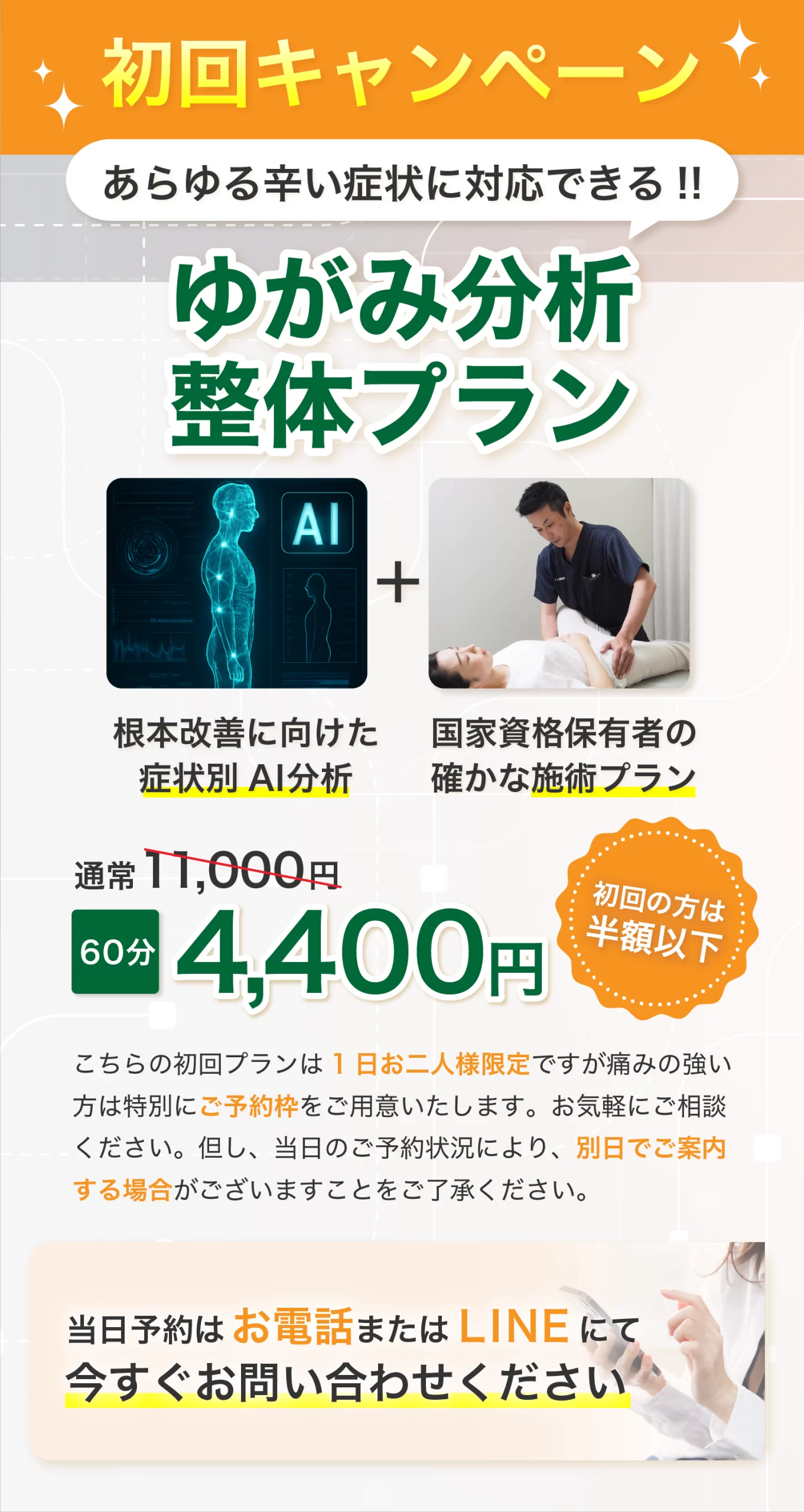 ゆがみ分析プラン初回キャンペーン